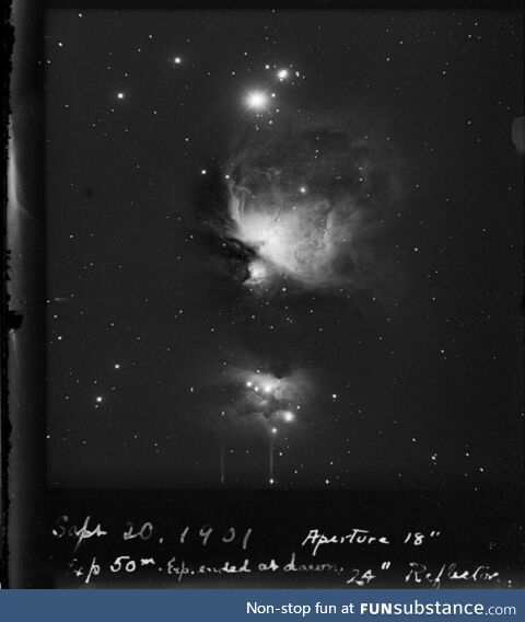 1901 photograph: The orion nebula