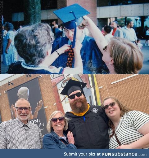 [OC] two pics, 25 years apart. I graduated college today