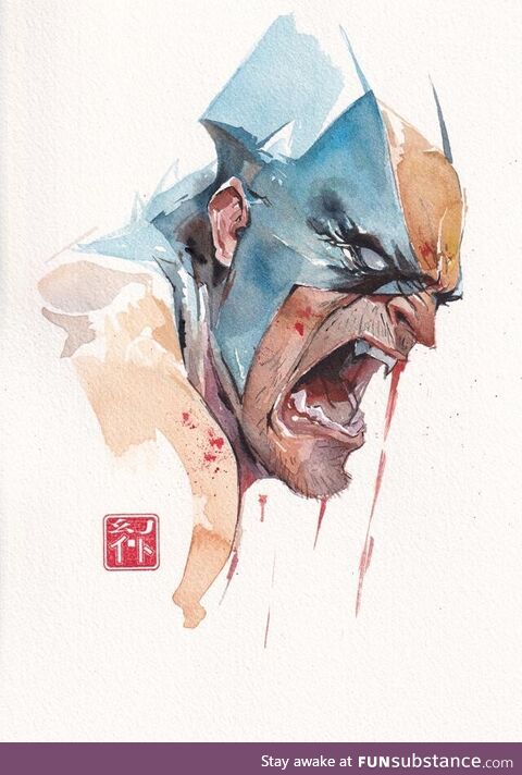 Watercolor painting of Wolverine I just did