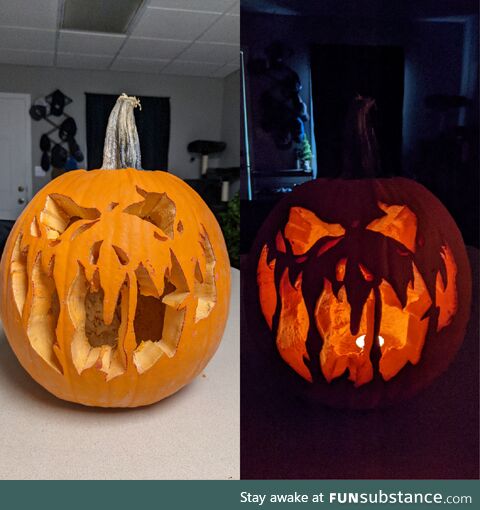 Third time ever carving a pumpkin in my entire life (33yo) and was ambitious. Very happy