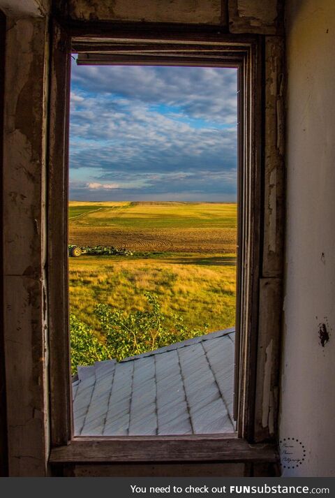 Looks like a painting behind the door frame - collected