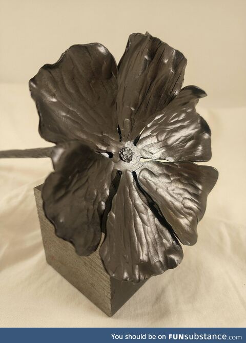 I made this [oc] steel flower today