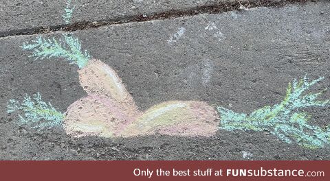 My daughter wanted me to share her sidewalk chalk with the s