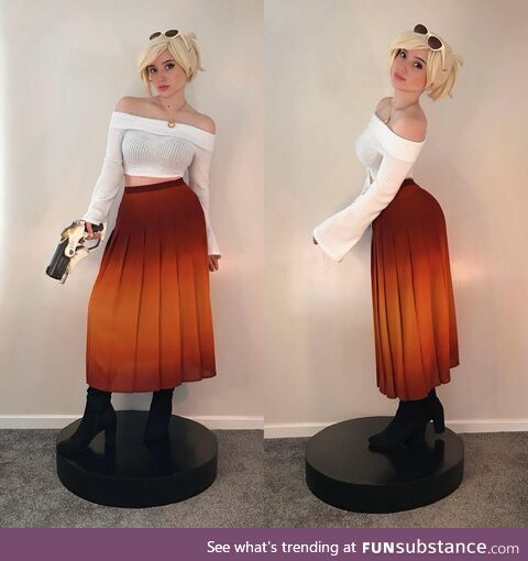 My very first attempt at a Mercy cosplay (Overwatch)