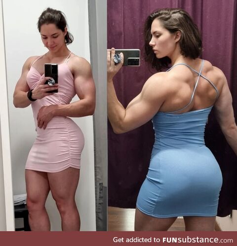 When a female bodybuilder wears a dress