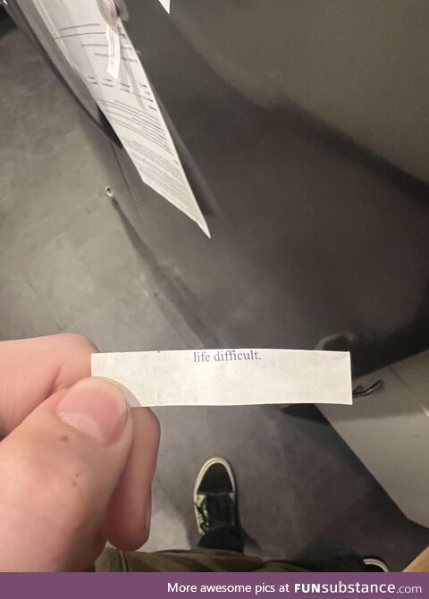 Got Chinese food for dinner, this was my fortune