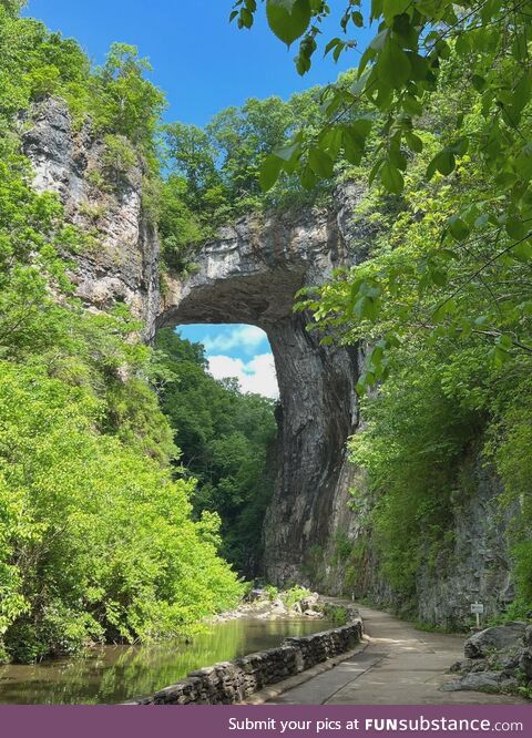 The Natural Bridge in western Virginia, on a lovely day