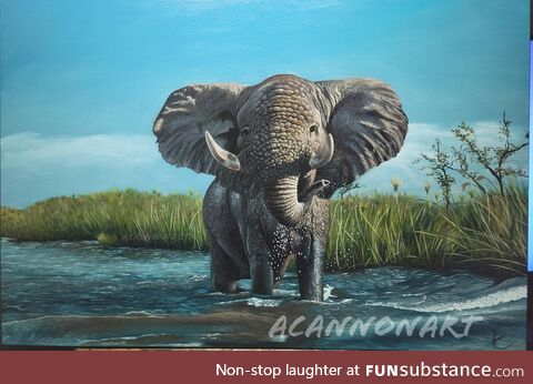 [OC] I painted an African elephant