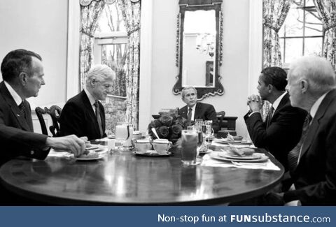 George W. Bush invited President-elect Obama and other former presidents over for lunch