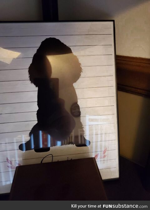 My friend got a silhouette of his deceased dog