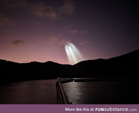 I randomly saw a rocket launch while eating dinner on a sailboat in the Virgin Islands