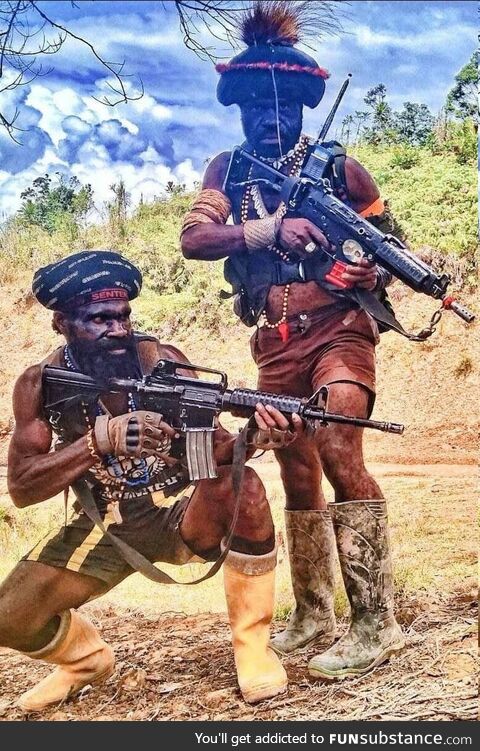 A couple of rebels from the Movement for Free Papua