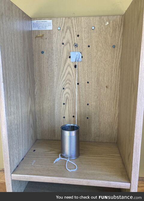 Restaurant near me replaced the payphone with a can on a string