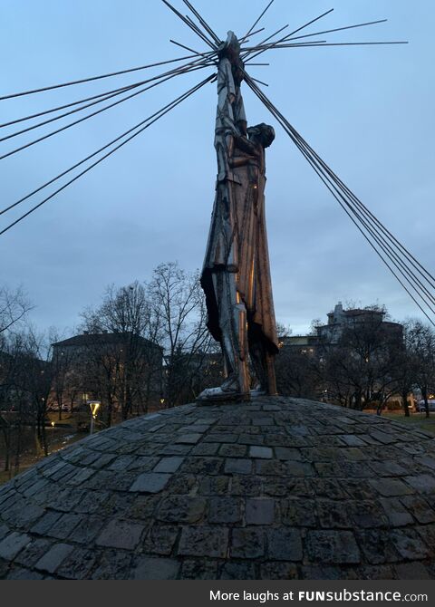 Hungarian workers statue built in the 60s