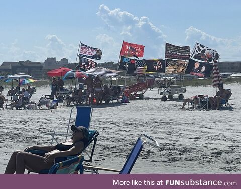 [OC] Myrtle Beach, SC. “You bring the beer I’ll bring 27 of my finest Trump flags!”