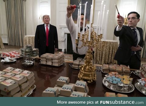 Serving McDonalds at the White House