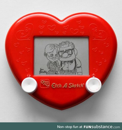 I etch a sketched Ellie & Carl from Pixar's Up