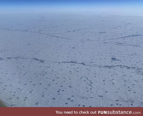 Rural Minnesota in the winter from the air