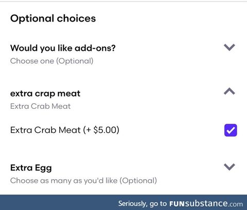 At least they are honest about the quality of the crab mea