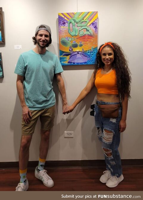 [OC] I just had my first ever solo art show opening! (wife collabed on some!!)