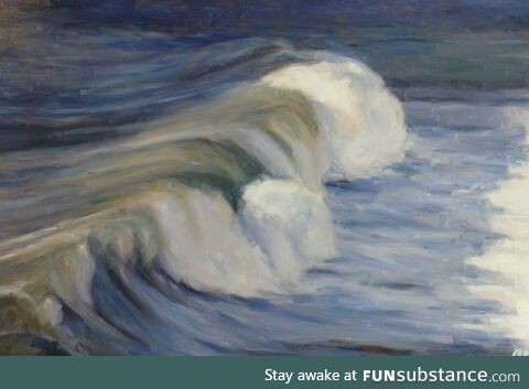 Wave painting 'Vang', by me. Oil on panel, 2023