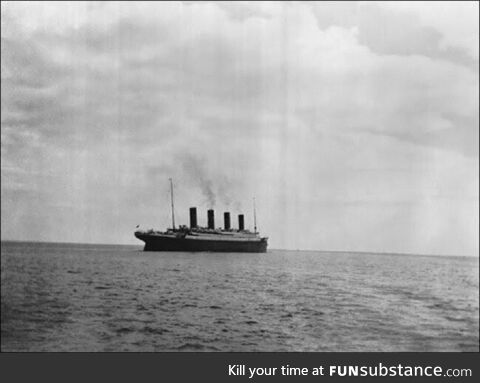 The last photo of the Titanic before it sank. Taken on 11th April, 1912