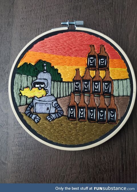 My first full coverage hand stitched piece