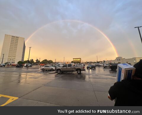 Double rainbow after heavy rain