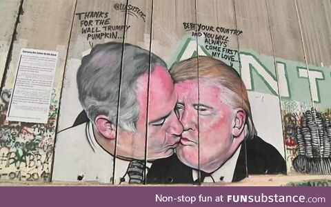 Trump and Netanyahu share a kiss mural