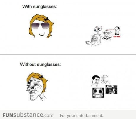 Me With and Without Sunglasses