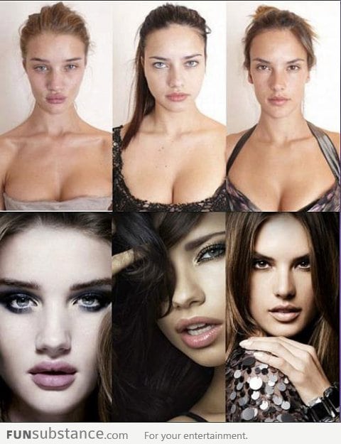Victoria's Secret models without make-up