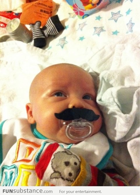 Sucking Pacifier Like A Sir!