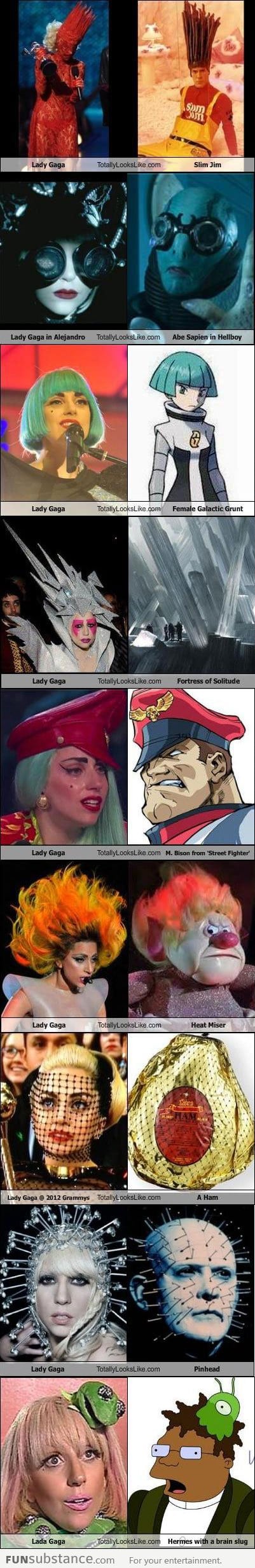 Lady Gaga also totally looks like