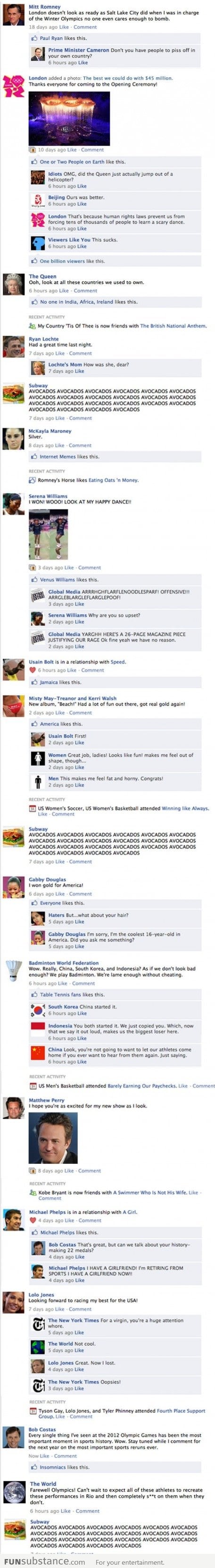 If the Olympics was on facebook