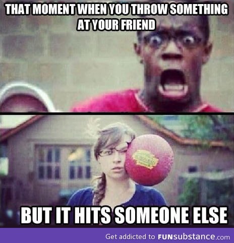 Throwing things at your friend