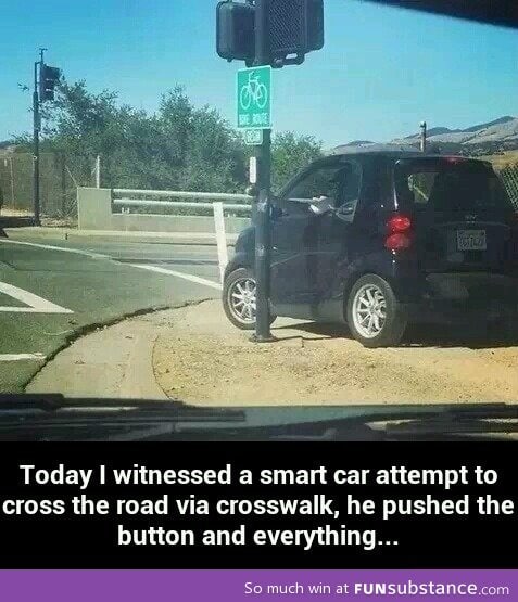 Car crossing the street