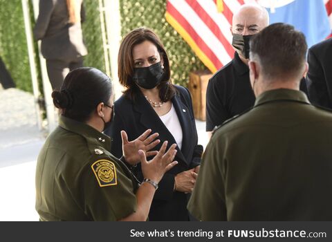 VP Kamala Harris at the US Mexico Border. Trump claims she’s never been to before