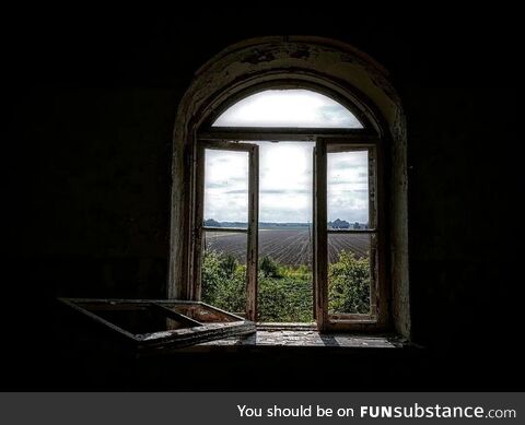 Window inside an abandoned building