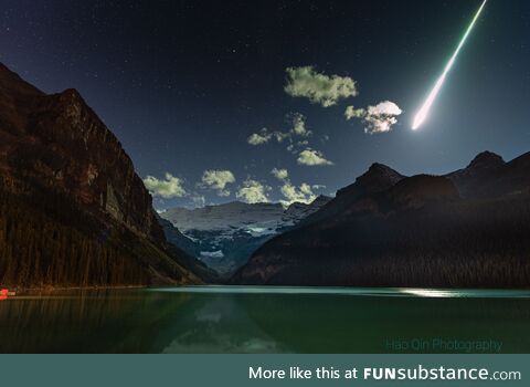 Fireball over Lake Louise