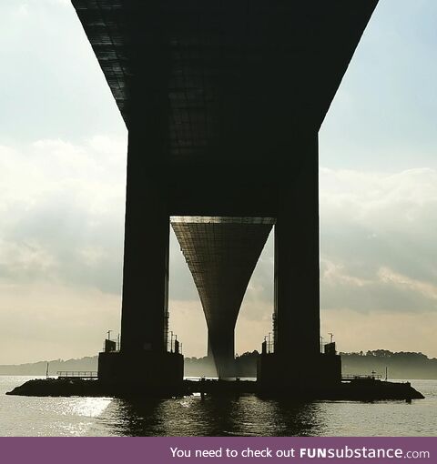 [OC] Under the Verazzano bridge in Brooklyn