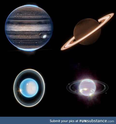 The 4 gas giants captured by the James Webb Telescope