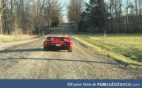 [OC] A Lamborghini Countach on a random dirt road in Michigan