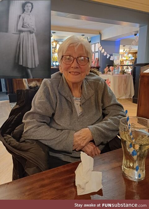 As a follow up of my pic yesterday of 17 y/o grandma, here she is, still cute, at 91