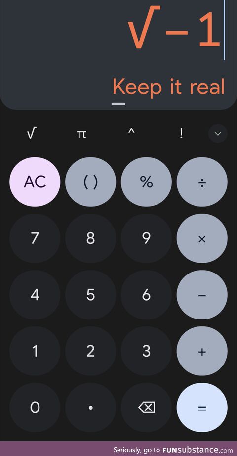 My phone calculator giving me math sass