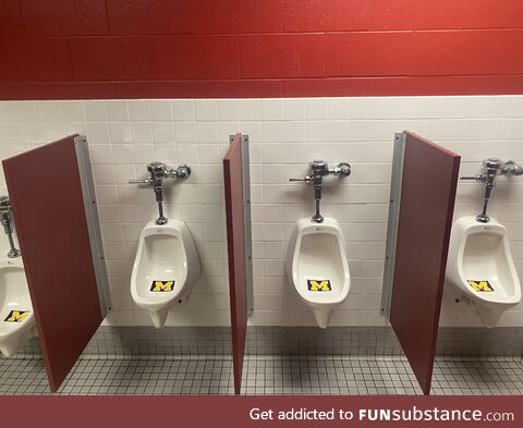 The bathrooms at Ohio State University before the rival game