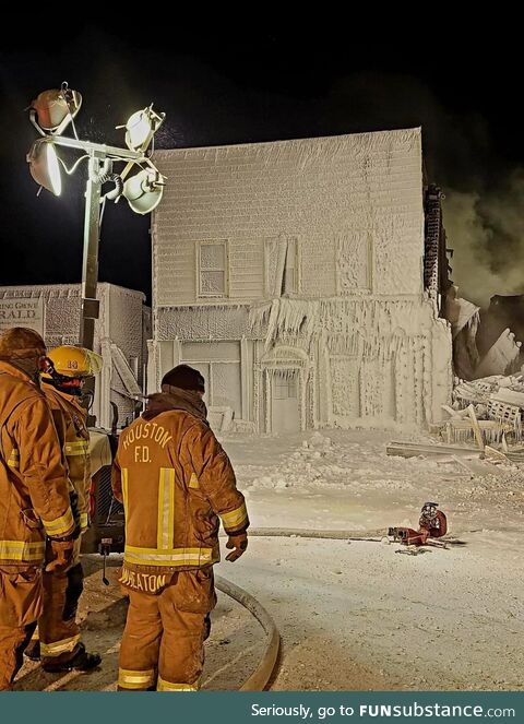 Fighting a fire in Minnesota last night