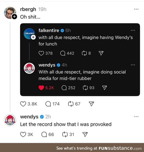 Wendy's throwing shade again