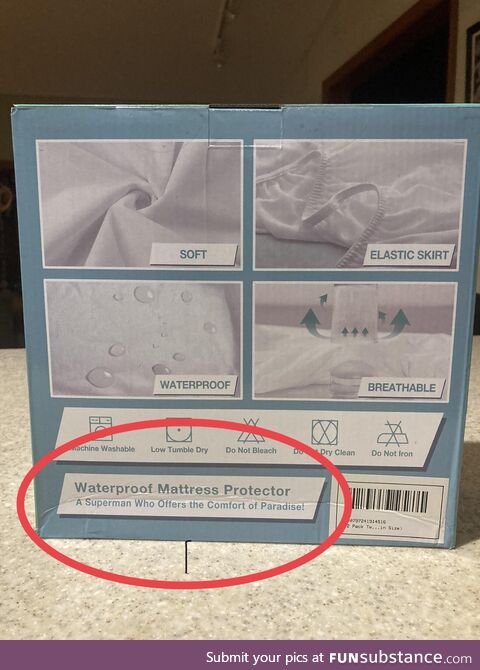 The English translation on this mattress protector