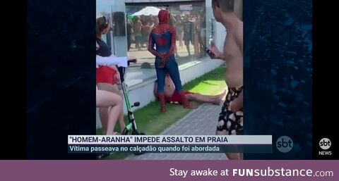 Spiderman just arrested a phone thief in Brazil