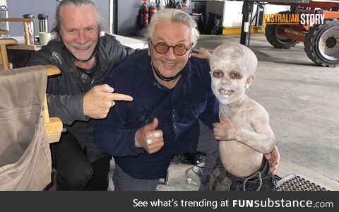 Quaden Bayles with Mad Max director George Miller